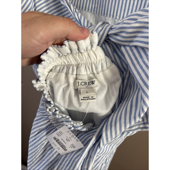 J.Crew Women’s Blue Striped Fit & Flare Dress Size Large Sleeveless Tie Back - Picture 7 of 7